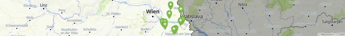 Kartenansicht für Apotheken-Notdienste in der Nähe von Hundsheim (Bruck an der Leitha, Niederösterreich)